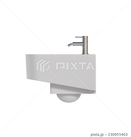 Lavatory pan isolated on a transparent background, bidet, 3D illustration, and CG render 130955403