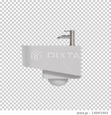 Lavatory pan isolated on a transparent background, bidet, 3D illustration, and CG render 130955403