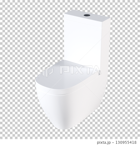 Lavatory pan isolated on a transparent background, bidet, 3D illustration, and CG render 130955418