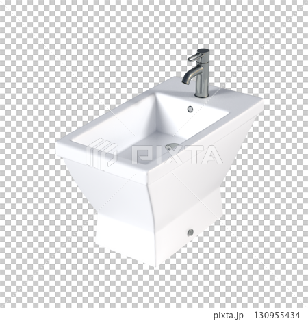 Lavatory pan isolated on a transparent background, bidet, 3D illustration, and CG render Lavatory pan isolated on a transparent background, bidet, 3D illustration, and CG render 130955434