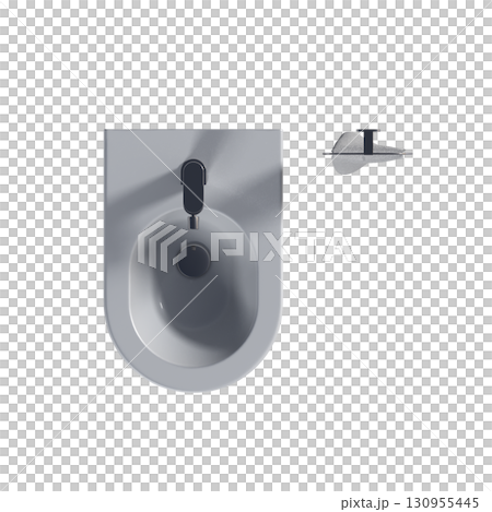 Lavatory pan isolated on a transparent background, bidet, 3D illustration, and CG render Lavatory pan isolated on a transparent background, bidet, 3D illustration, and CG render 130955445