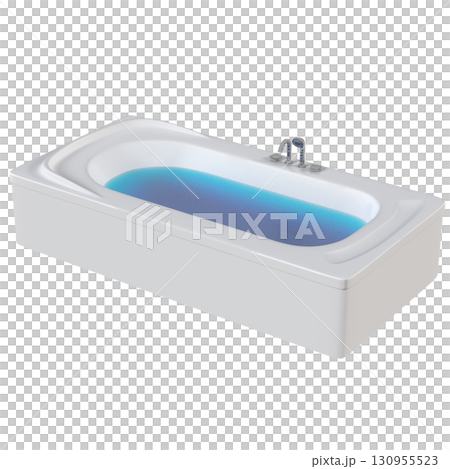 bathtub isolated on a transparent background, 3D illustration, and a CG render bathtub isolated on a transparent background, 3D illustration, and a CG render 130955523