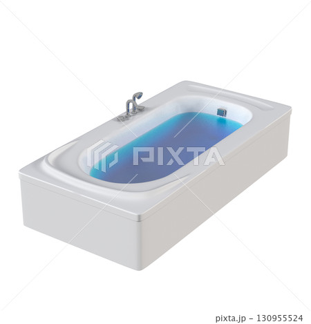 bathtub isolated on a transparent background, 3D illustration, and a CG render 130955524