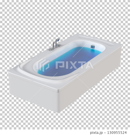 bathtub isolated on a transparent background, 3D illustration, and a CG render 130955524