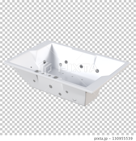bathtub isolated on a transparent background, 3D illustration, and a CG render 130955539