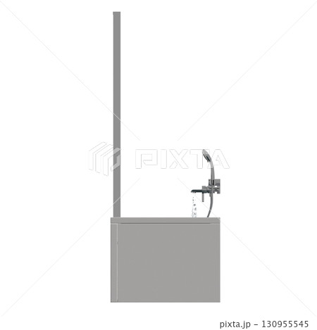 bathtub isolated on a transparent background, 3D illustration, and a CG render bathtub isolated on a transparent background, 3D illustration, and a CG render 130955545