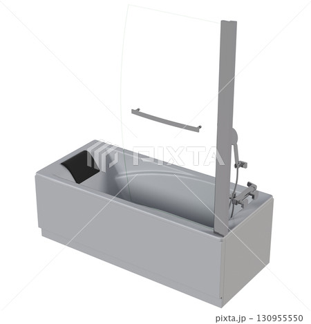 bathtub isolated on a transparent background, 3D illustration, and a CG render 130955550