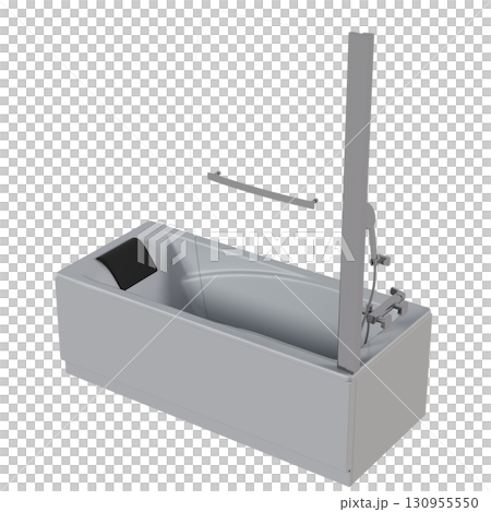 bathtub isolated on a transparent background, 3D illustration, and a CG render 130955550