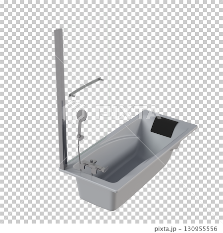 bathtub isolated on a transparent background, 3D illustration, and a CG render 130955556