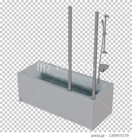 bathtub isolated on a transparent background, 3D illustration, and a CG render bathtub isolated on a transparent background, 3D illustration, and a CG render 130955570