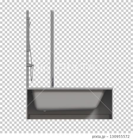 bathtub isolated on a transparent background, 3D illustration, and a CG render bathtub isolated on a transparent background, 3D illustration, and a CG render 130955572
