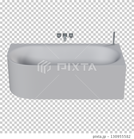 bathtub isolated on a transparent background, 3D illustration, and a CG render bathtub isolated on a transparent background, 3D illustration, and a CG render 130955582
