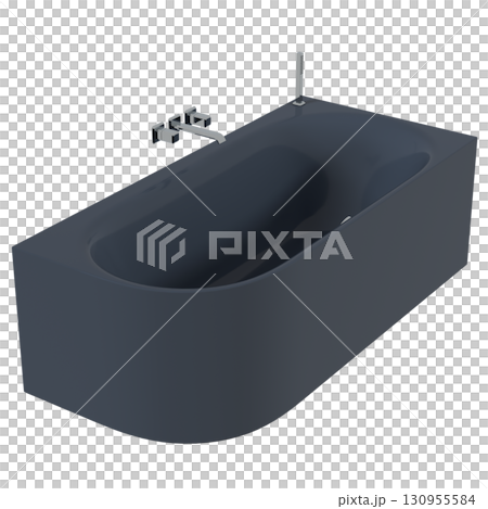 bathtub isolated on a transparent background, 3D illustration, and a CG render 130955584