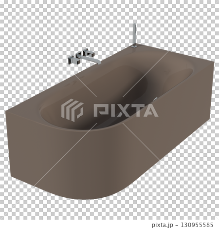 bathtub isolated on a transparent background, 3D illustration, and a CG render 130955585
