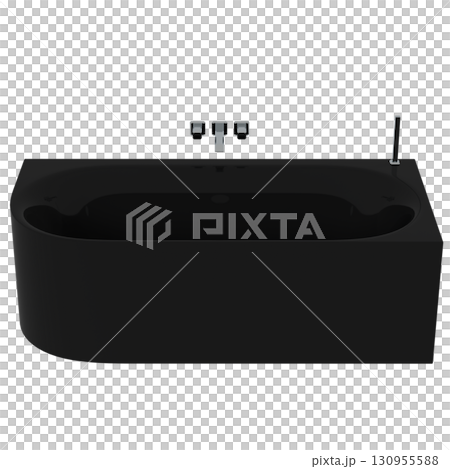 bathtub isolated on a transparent background, 3D illustration, and a CG render bathtub isolated on a transparent background, 3D illustration, and a CG render 130955588