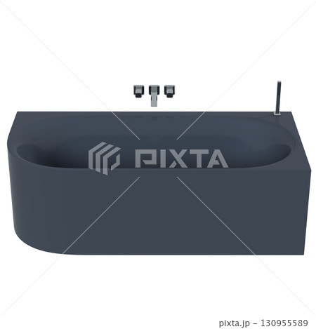 bathtub isolated on a transparent background, 3D illustration, and a CG render bathtub isolated on a transparent background, 3D illustration, and a CG render 130955589
