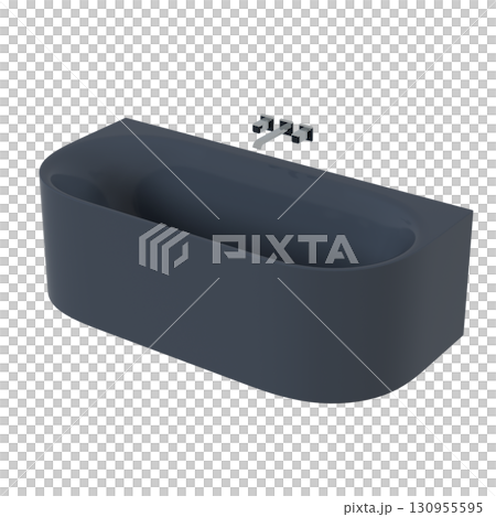 bathtub isolated on a transparent background, 3D illustration, and a CG render bathtub isolated on a transparent background, 3D illustration, and a CG render 130955595