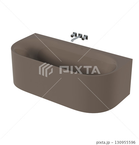bathtub isolated on a transparent background, 3D illustration, and a CG render 130955596