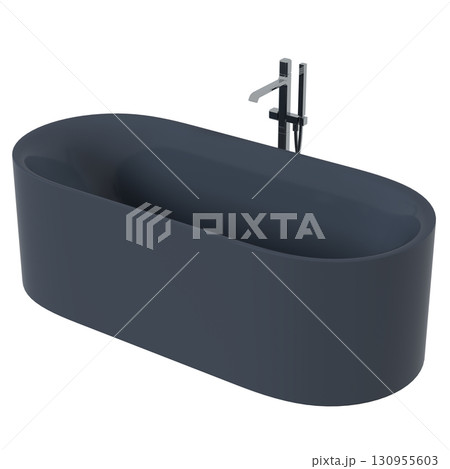 bathtub isolated on a transparent background, 3D illustration, and a CG render bathtub isolated on a transparent background, 3D illustration, and a CG render 130955603