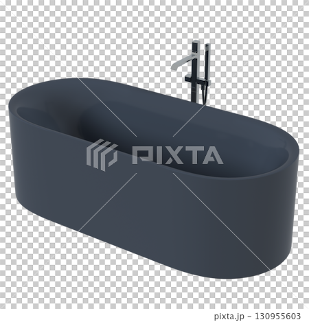 bathtub isolated on a transparent background, 3D illustration, and a CG render bathtub isolated on a transparent background, 3D illustration, and a CG render 130955603