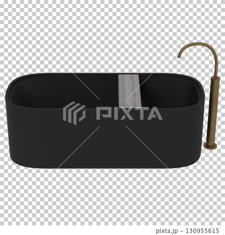 bathtub isolated on a transparent background, 3D illustration, and a CG render 130955615