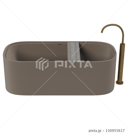 bathtub isolated on a transparent background, 3D illustration, and a CG render 130955617