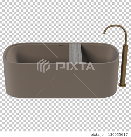 bathtub isolated on a transparent background, 3D illustration, and a CG render 130955617