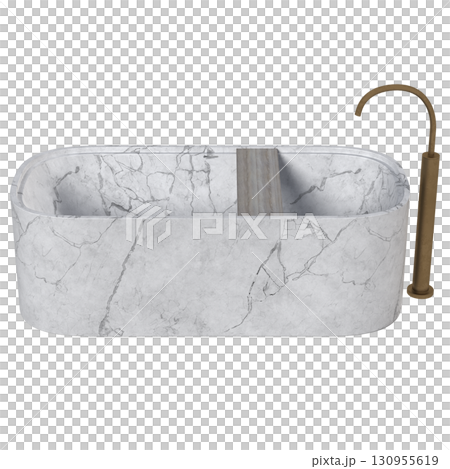 bathtub isolated on a transparent background, 3D illustration, and a CG render bathtub isolated on a transparent background, 3D illustration, and a CG render 130955619
