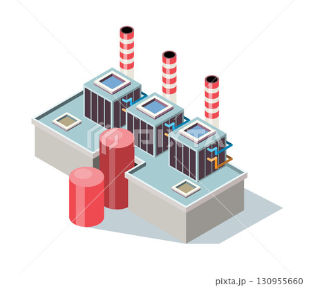 Isometric Industrial Building Vector illustration Isometric Industrial Building Vector illustration 130955660