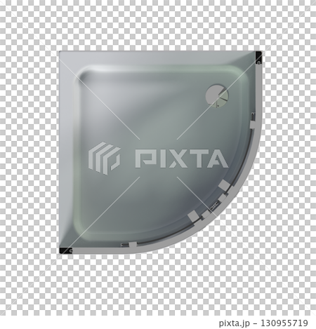 shower cabin isolated on transparent background, 3D illustration, cg render 130955719