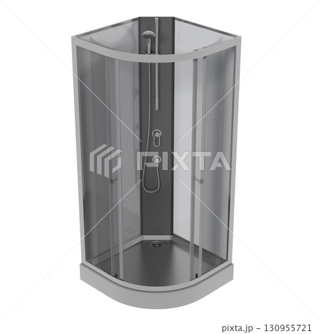 shower cabin isolated on transparent background, 3D illustration, cg render shower cabin isolated on transparent background, 3D illustration, cg render 130955721