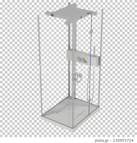 shower cabin isolated on transparent background, 3D illustration, cg render 130955724