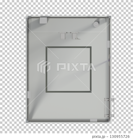 shower cabin isolated on transparent background, 3D illustration, cg render 130955726