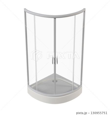 shower cabin isolated on transparent background, 3D illustration, cg render 130955751