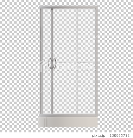 shower cabin isolated on transparent background, 3D illustration, cg render 130955752