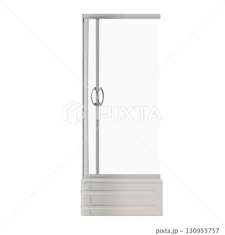 shower cabin isolated on transparent background, 3D illustration, cg render shower cabin isolated on transparent background, 3D illustration, cg render 130955757
