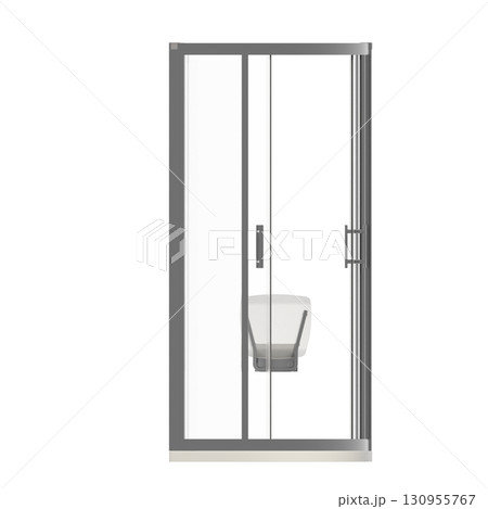 shower cabin isolated on transparent background, 3D illustration, cg render shower cabin isolated on transparent background, 3D illustration, cg render 130955767
