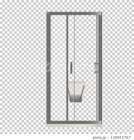 shower cabin isolated on transparent background, 3D illustration, cg render shower cabin isolated on transparent background, 3D illustration, cg render 130955767
