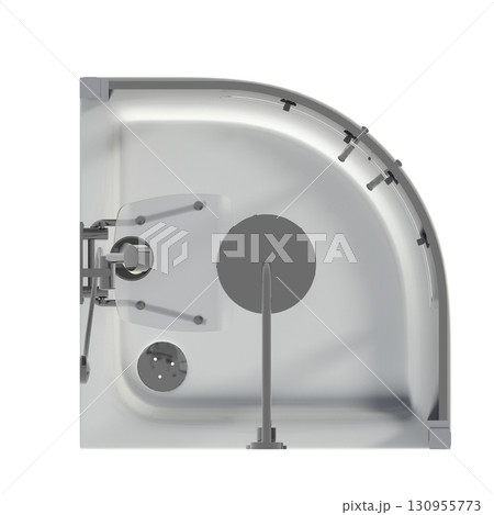 shower cabin isolated on transparent background, 3D illustration, cg render shower cabin isolated on transparent background, 3D illustration, cg render 130955773