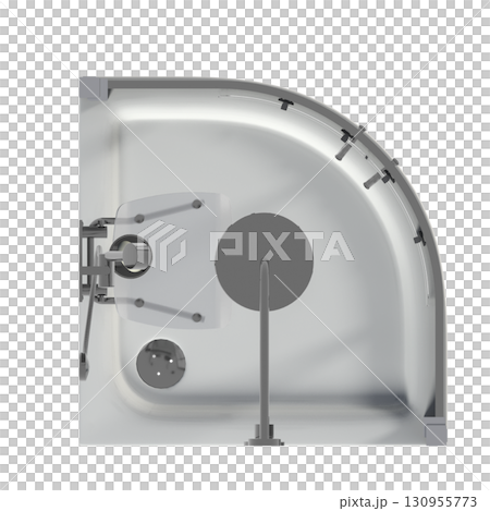 shower cabin isolated on transparent background, 3D illustration, cg render shower cabin isolated on transparent background, 3D illustration, cg render 130955773