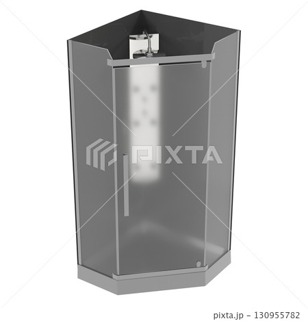 shower cabin isolated on transparent background, 3D illustration, cg render shower cabin isolated on transparent background, 3D illustration, cg render 130955782
