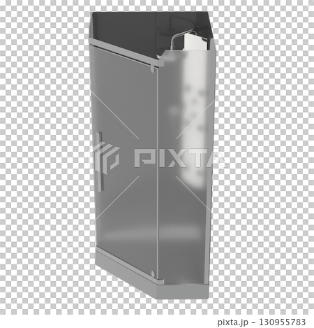 shower cabin isolated on transparent background, 3D illustration, cg render shower cabin isolated on transparent background, 3D illustration, cg render 130955783
