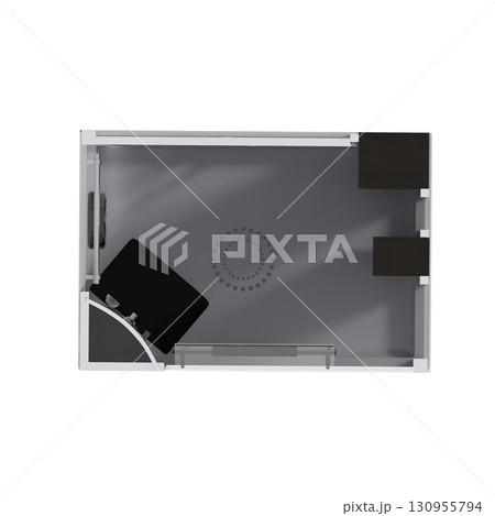 shower cabin isolated on transparent background, 3D illustration, cg render 130955794