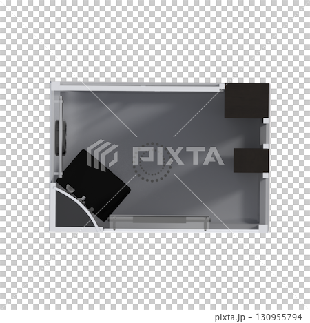 shower cabin isolated on transparent background, 3D illustration, cg render 130955794