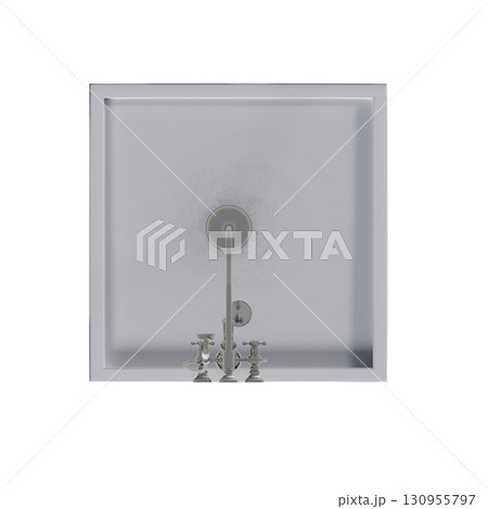 shower cabin isolated on transparent background, 3D illustration, cg render 130955797