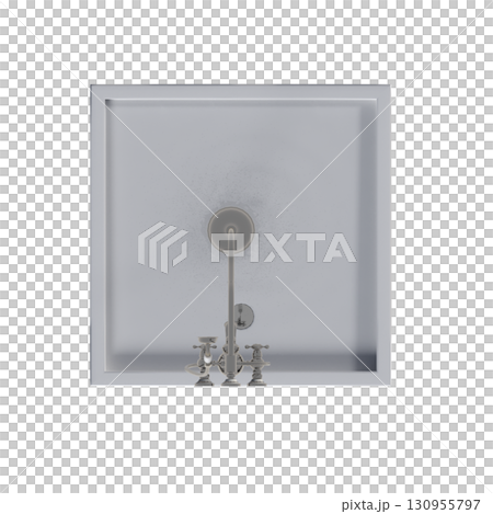 shower cabin isolated on transparent background, 3D illustration, cg render 130955797
