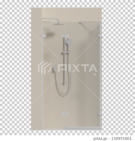 shower cabin isolated on transparent background, 3D illustration, cg render shower cabin isolated on transparent background, 3D illustration, cg render 130955801