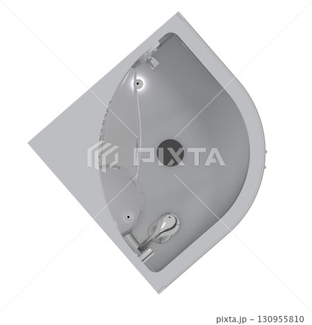 shower cabin isolated on transparent background, 3D illustration, cg render 130955810