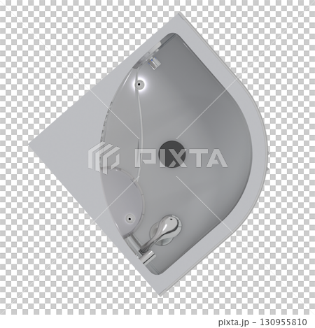 shower cabin isolated on transparent background, 3D illustration, cg render 130955810