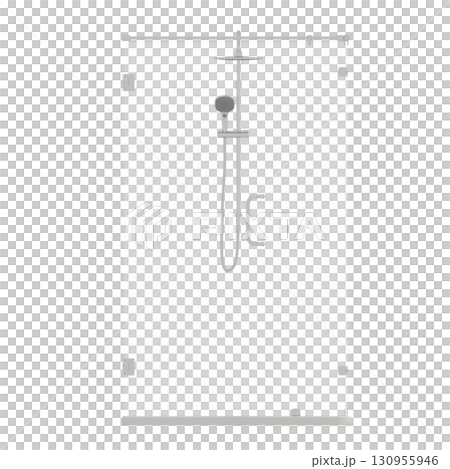 shower cabin isolated on transparent background, 3D illustration, cg render 130955946
